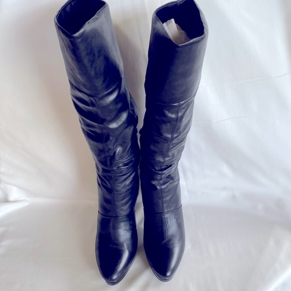 Brand New ! Brazilian Style Long Black Leather Boots.Inside Zipper - Size 39/8.5 - Picture 2 of 11